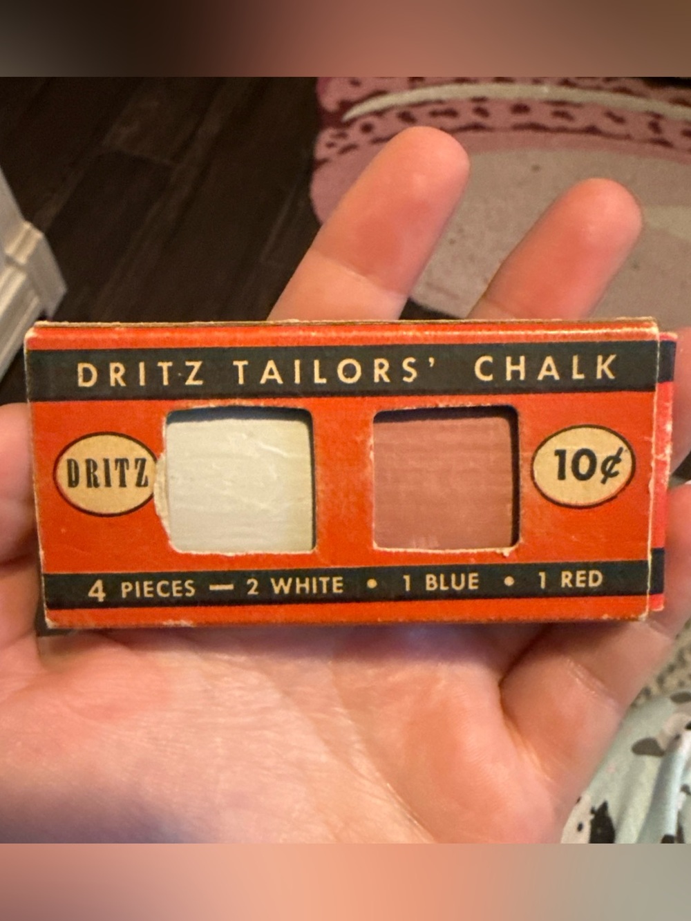 Vintage DRITZ Tailor's Chalk-Original Box & Chalk-1949 new antique sewing
